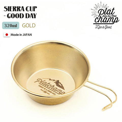 Platchamp プラットチャンプ SIERRA CUP シエラカップ GOOD DAY GOLD 320ml ステンレスカップ アウトドア キャンプ バーベキュー PC522