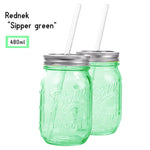 REDNEK SIPPERS Green Ball MASON Jar /レッドネック シッパー グリーン ボール社 メイソンジャー 480ml 2個セット USA製 グラス マグカップ ガラス容器 保存瓶 限定カラー